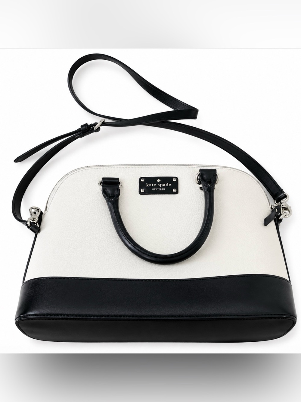 Black & White Crossbody Satchel Bag Purse Excellent Condition